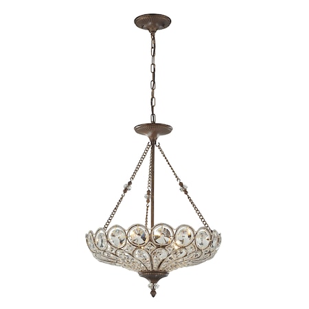 Christina 5-Light Chandelier In Mocha With Crystal